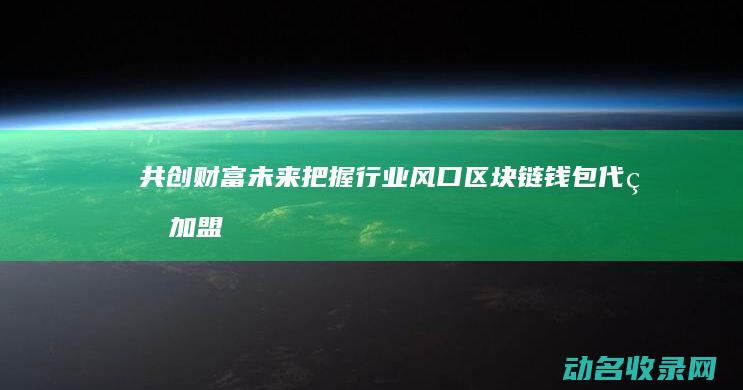 共创财富未来 把握行业风口 区块链钱包代理加盟 (共创财富未来的句子)